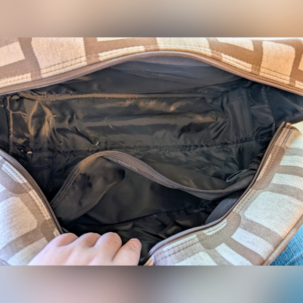 Nine West Neutral Patterned Weekender Rolling Bag - image 7